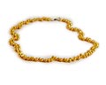 Klassiskt p�rlhalsband i gula odlade s�tvattenp�rlor. Silverl�s.