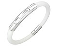 Billigt armband i st�l och gummi.