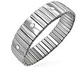 Armband i st�l, t�jbart. Bredd cirka 16 mm, omkrets cirka 18 cm.