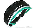 Tr�d- och l�derarmband.