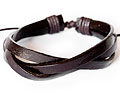 M�rkbrunt l�derarmband.