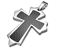 Kors i st�l med kedja. M�tt cirka 38 x 28 mm.