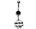 Navelpiercing online. Tjocklek cirka 1.6 mm, längd cirka 1 cm.