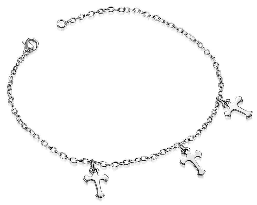 Armband med kors. Längd cirka 24.5 cm.