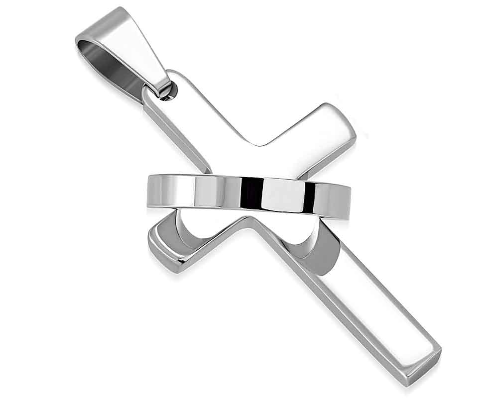 Stålkors. Mått cirka 38x21 mm.