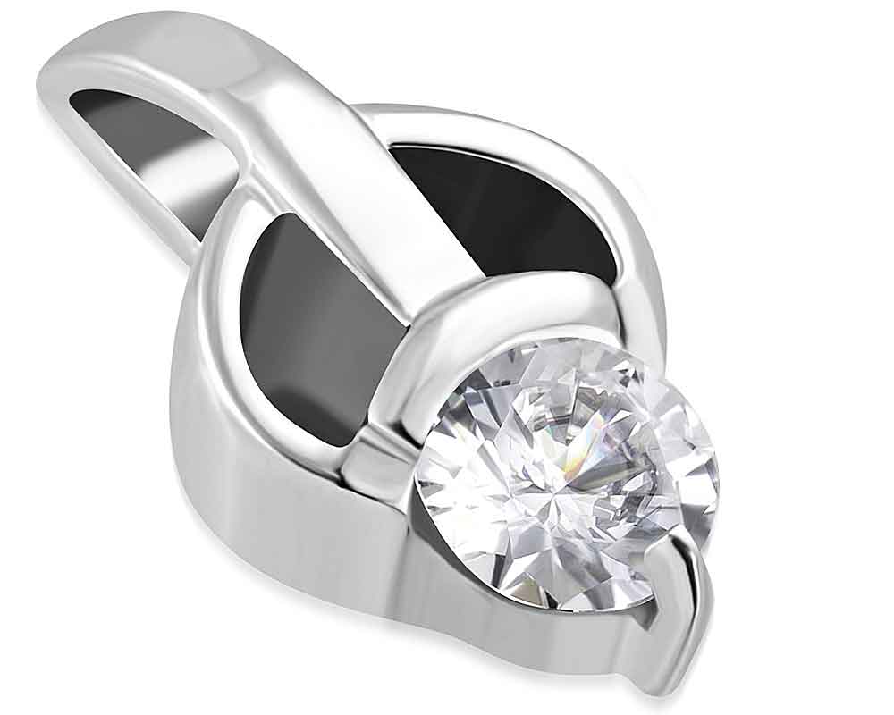 Smycke i stål. Mått cirka 16 x 9 mm.