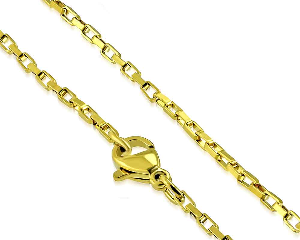 Halskedja i guldfärgat stål.