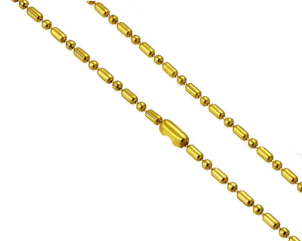 Halskedja i guldfärgat stål.