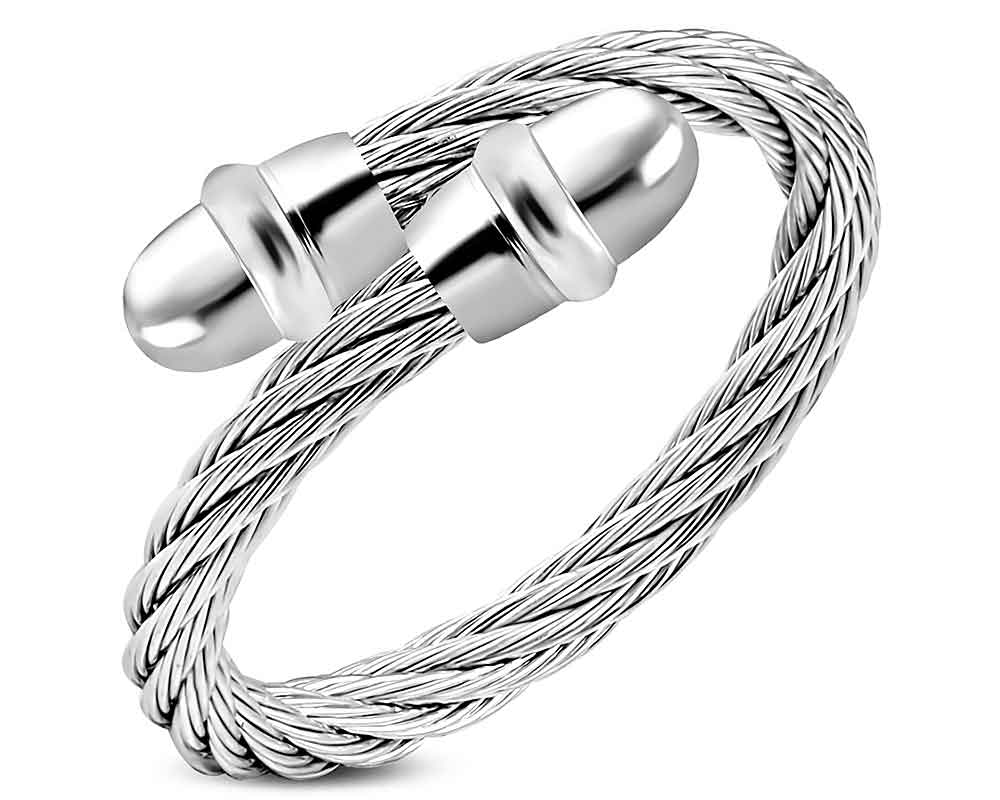 Stålring. Varierbar storlek.
Vajerns tjocklek är  cirka 2 mm.