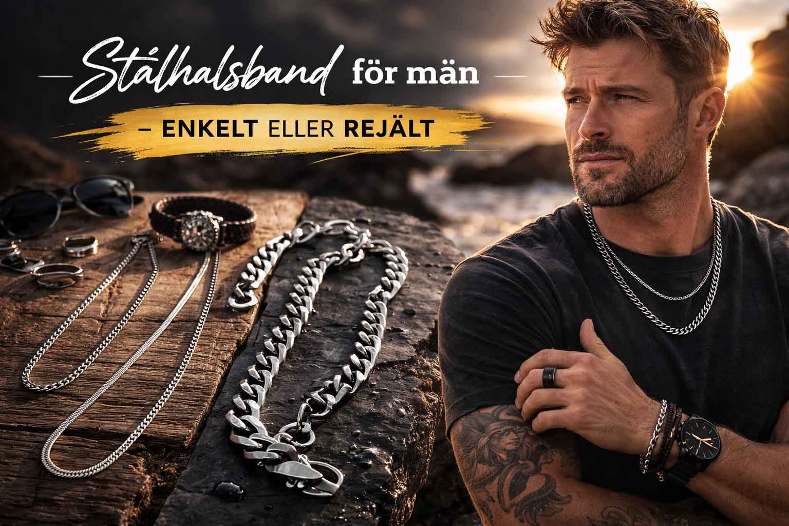 Stålhalsband för män - enkelt eller rejält