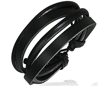 Svart armband i läder.