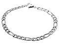 Figaroarmband i stål. Längd 18 cm.  Tjocklek cirka 5 mm.