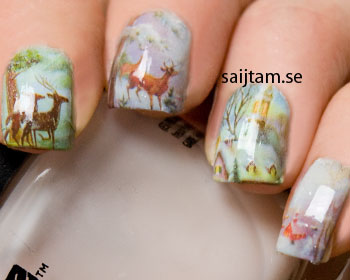 Nageldekaler med vintermotiv. 