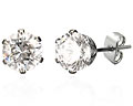 Örhängen i kirurgiskt stål med 6mm cubic zirconia stenar.
