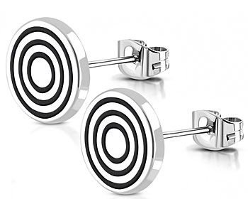 Örhängen med stift. Diameter cirka 10 mm.