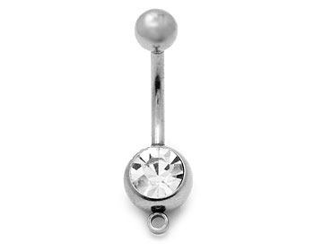 Navelpiercing online. Tjocklek cirka 1,6 mm, längd cirka 11 mm.