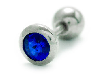 Öronpiercing på nätet. Tjocklek cirka 1.2 mm, längd cirka 6 mm.