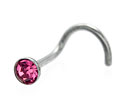 Rosa näspiercing 3 mm. Tjocklek cirka 0.8 mm.