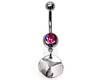 Navelsmycke till piercing. Tjocklek cirka 1.6 mm, längd cirka 1 cm.