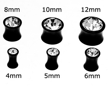 Akrylpiercing för öra 4-12 mm.